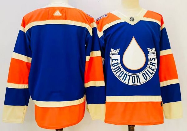 Men's Edmonton Oilers Blue And Orange Blank NHL Jersey