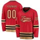 Men's Custom Red Old Gold-Black Hockey Jersey