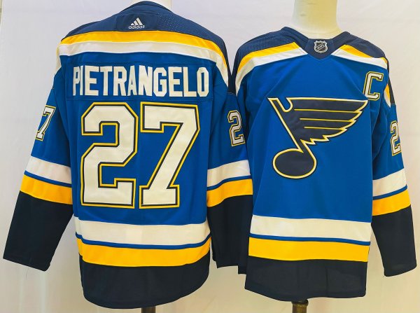 Men's St. Louis Blues #27 Alex Pietrangelo Blue Home Replica Player Jersey
