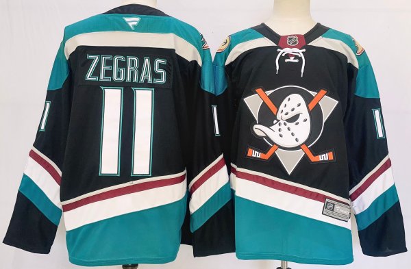 Men's #11 Trevor Zegras Anaheim Ducks Black City Edition Jersey
