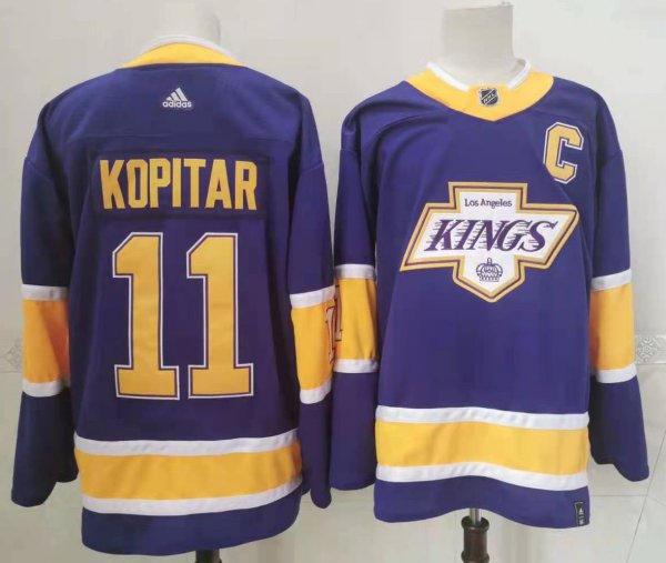 Men's #11 Anze Kopitar Los Angeles Kings Purple NHL Jersey